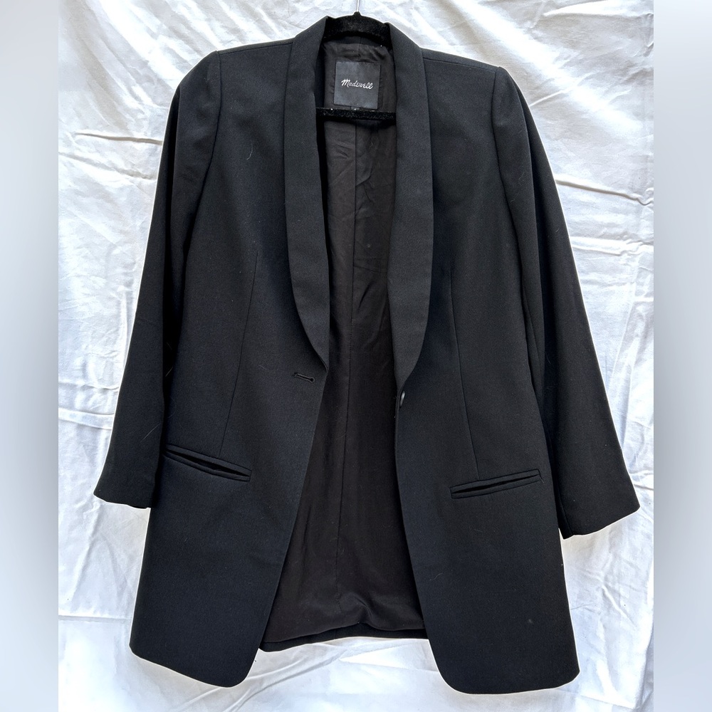 Madewell tunic length black blazer